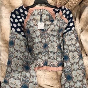 Free People Flowy Cropped Shirt